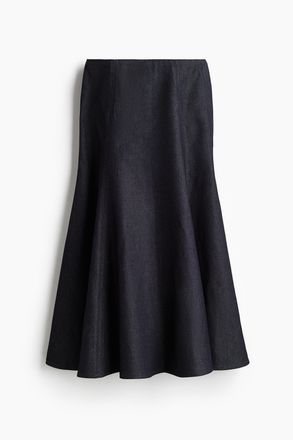 H&M Ausgestellter Denimjupe - Dunkles Denimblau