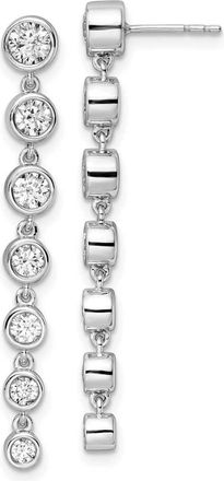 Diamond2Deal 14K White Gold 1 1/2 ct Lab Grown Diamond Graduated Dangle Earring