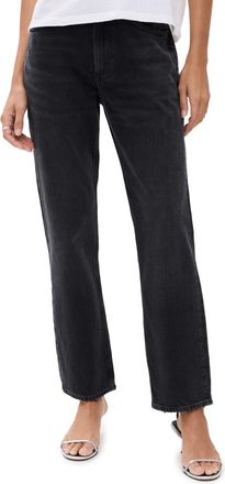 A Gold E Womens Valen Vintage Straight Jeans, Hitch, Black