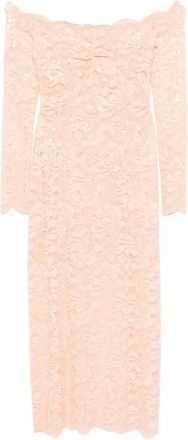 Paco Rabanne Floral-lace Long-sleeve Midi Dress