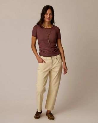 Carve Designs Austin Crop Jean in Ecru at Nordstrom, Size 12