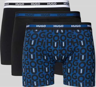 HUGO BOSS Skinny Fit Trunks aus Baumwoll-Mix im 3er-Pack in Dunkelblau, Gr&ouml;&szlig;e XXL