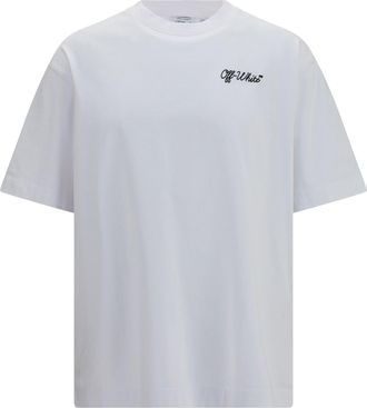 Off-white Mens Skate T-Shirt Script Logo White Cotton T-Shirts And Polos