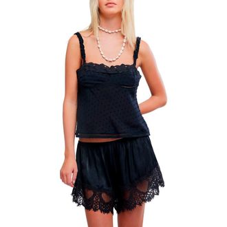 Free People Little Love Dot Tank in Black at Nordstrom, Size X-Large