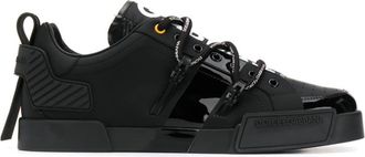 Dolce & Gabbana Portofino leather sneakers - men - Calf Leather/Calf Leather/Rubber/Polyester - 39.5 - Black