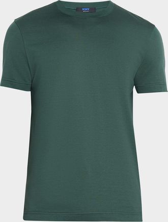 Kiton Mens Solid Cotton Crewneck T-Shirt