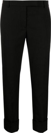 Thom Browne cropped tailored trousers - women - Wool/Silk - 36 - Black