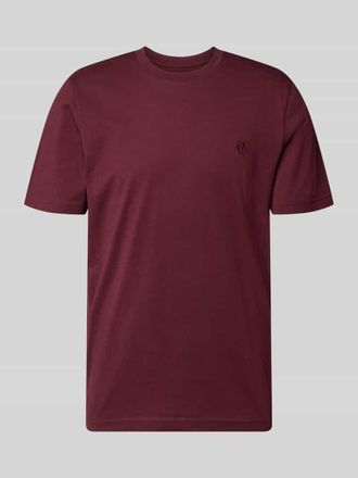 Mc Neal Regular Fit T-Shirt mit Logo-Stitching in Dunkelrot, Gr&ouml;&szlig;e XXXL