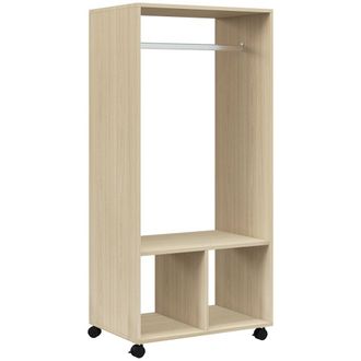 HOMCOM Armario ropero 60x40x128 cm madera natural