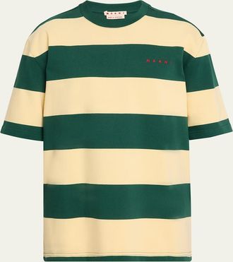 Marni Mens Maxi Striped Cotton Oversized-Fit T-Shirt