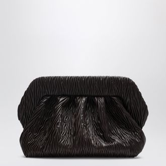 Themoir&egrave; Bios embossed vegan leather clutch in brown