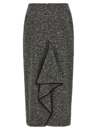 Valentino Garavani Chevron Boucl&eacute; Skirt - Black