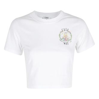 Casablanca T-Shirts, female, White, Size: XS Casa Way Baby Tee