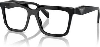 Prada 52mm Rectangle optical glasses in Black at Nordstrom