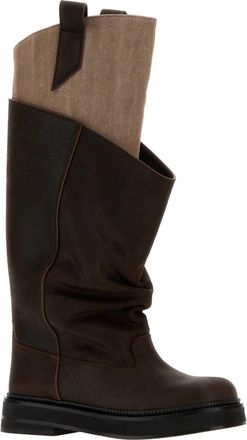 The Attico Womens Chocolate Leather New Robin Passeggiata Boots Darkbrown Stivali