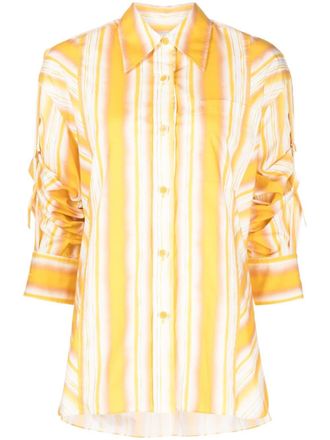 3.1 Phillip Lim striped long-sleeve cotton shirt - Yellow