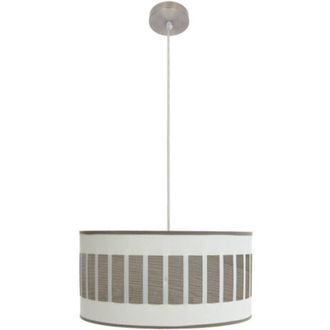 Fabrilamp Fabrilamp - Colgante Ivanna 1xe27 Niquel/blanco-madera Gris Regx40x40 Cm