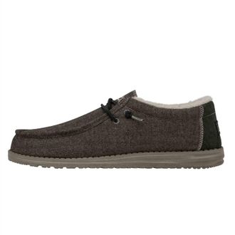 Hey Dude Mens Walley Moccasin In Herringbone Chocolate