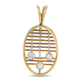 Luxury Bazaar 14K Yellow Gold 0.30ct Diamond Pendant MF02-091626
