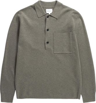 Norse Projects Merino Cotton Milano Polo - Heren - Polos - Grijs - L - Katoen - Tops