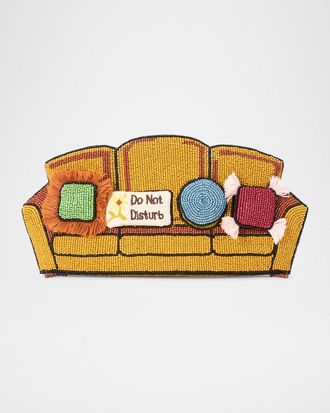 Staud Beaded Couch Pouch Clutch Bag