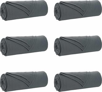 vidaXL Mantitas De Sof&aacute; 6 Uds. Gris Oscuro 210 X 140 Cm 2.56 Kg Lana Vidaxl