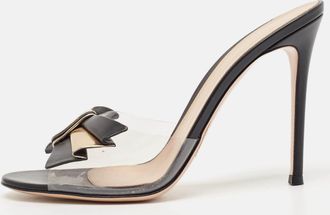 Gianvito Rossi Transparent Leather And Pvc Slide Sandals