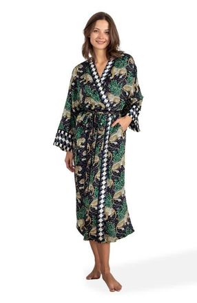 Printfresh Eco Satin Robe in Ink at Nordstrom, Size Xx-Small