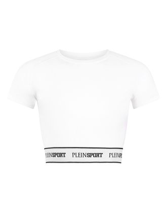 Plein Sport Fleece Cropped T-Shirt