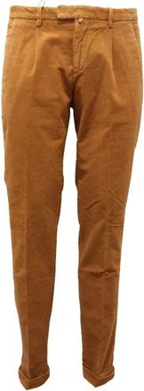 BRIGLIA 1949 Slim Fit Tabak Fluwelen Broek - Heren - Slim Fit Broeken - Bruin - W46 - Broeken