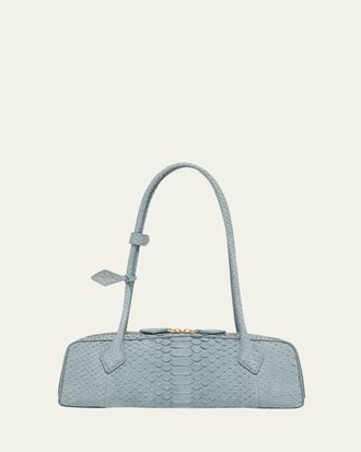 Alaia Le Teckel Medium Snakeskin Shoulder Bag