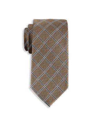 Michael Kors Big & Tall Yarrow Grid Patterned Tie in Camel at Nordstrom, Size X-Large
