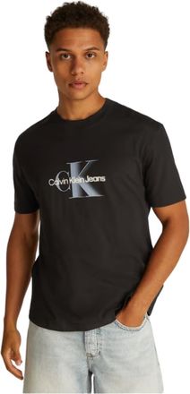 Calvin Klein Mens Short Sleeve Monologo Shift Cotton T-Shirt, Black (Ck Black), M