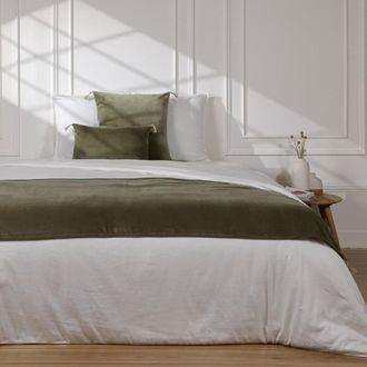 Febronie Pie de cama algod&oacute;n verde caqui 90x200