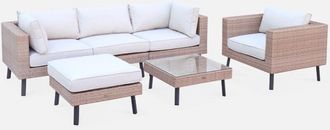 Sweeek Conjunto De Muebles De Jard&iacute;n De Resina Tejida, 5 Plazas