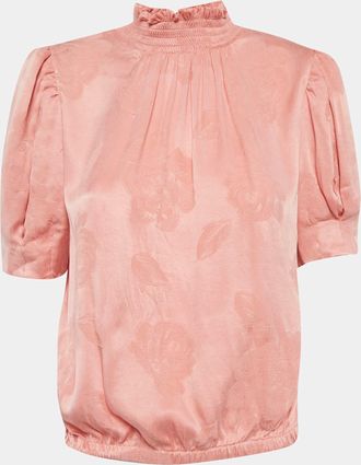 Alice & Olivia Alice + Olivia Pink Jacquard Crepe Top