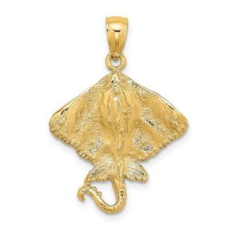 Diamond2Deal 10k Yellow Gold 2-D Stingray Charm Pendant