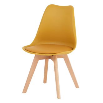 Koketto Home Silla n&oacute;rdica mostaza con patas de roble