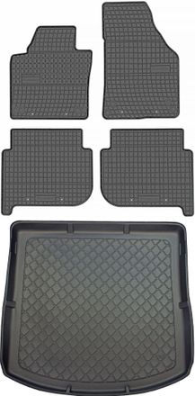 OEM Volkswagen Touran I 1t Minivan De Septiembre De 2010 A Agosto De 2015. Juego: Alfombrillas De Goma Para Coche + Alfombrilla Para Maletero