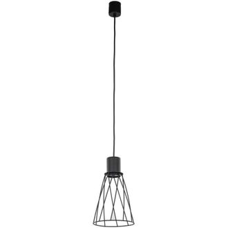 Luminosa Light Designs TK Modesto Lampada a sospensione da soffitto con struttura in filo metallico da 16 cm, nera, 1xE27