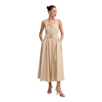 Fracomina Abito Chemisier Midi - - Dresses - Donna - Beige - M