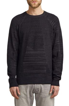 G-Star 3D Biker Textureblock Crewneck Sweater in Dark Black/Asphalt at Nordstrom, Size Xx-Large