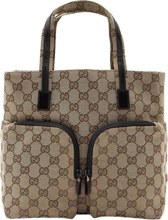 Gucci Vintage Gg Canvas Double Pocket Tote (Authentic Pre-Loved)
