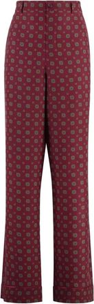 Moschino Pantaloni con stampa geometrica - - Trousers - Donna - Rosso - M