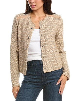 Nic+Zoe NIC & ZOE Brocade Fringe Knit Jacket