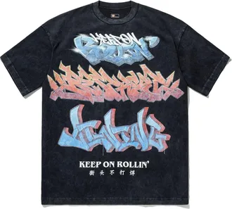 Li-Ning Keep On Rollin Graphic T-shirt Washed Black AHSU207-2
