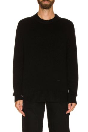 Frame Denim Crew Neck Sweater Top In Noir