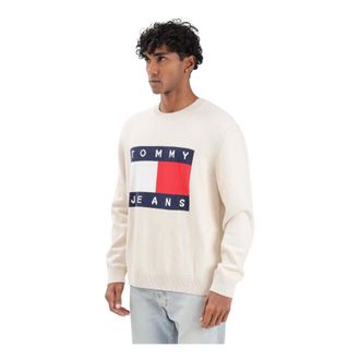 Tommy Jeans Heren, Truien, Beige, Maat: XL Katoen