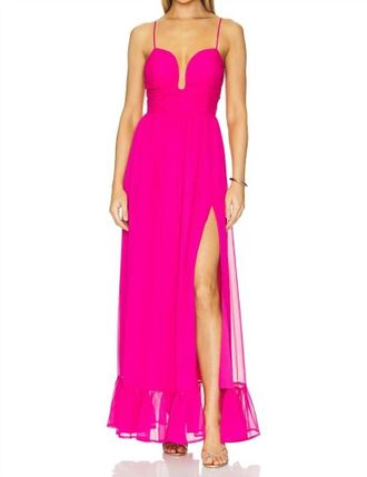 Line & Dot Dorsay Maxi Dress In Pink