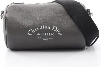 Dior Gray Leather Handbag Shoulder Bag (Pre-Owned)